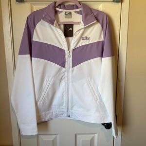 Nike White and Lavender Colorblock Jacket NWT Size Large